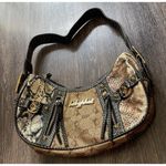 Vintage Baby Phat Snake Skin Shoulder Hand Bag Gold Black White Stones NWT RARE Photo 2