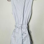DEREK LAM 10 CROSBY x RTR Light Blue Cotton Button Front Tie Waist Romper Size46 Size undefined Photo 10