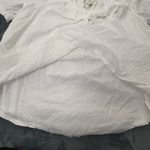 st. john's bay St. John’s Bay White Peasant Top XL Short Slv 100 % Cotton Boho Hippie Photo 4