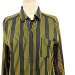 & Other Stories & Other Stories Blouse Top Shirt Button Down Pinstripe Black Gold Size US 2 Photo 1