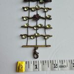 Vintage Wide Flower Vine Green & Purple Rhinestone brass tone metal bracelet Photo 8