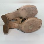 Schutz  Wendy Pearl Beige Leather Color Block High Heel Sandals Size 9 EUC Photo 7