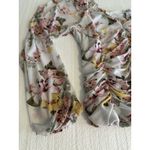 Vtg Y2k‎ Babydoll Top XL Mesh Pink Floral Ruched Faux Wrap Fairy Grunge Coquette Photo 4