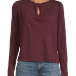 joe's jeans Joe’s Jeans Twist Neck Long‎ Sleeve Top Vineyard Wine Red L Photo 0