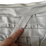 Tadashi Shoji  Silver Metallic One Shoulder Dress Photo 13