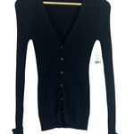 NWT Dip Cardigan Womens XS Black Ribbed Button Front V Photo 0
