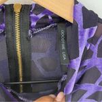 Goodtime USA Purple Burnout Velvet Geometric Long Sleeve Mock Neck Midi Dress Photo 10