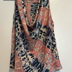 Black Rainn   Women’s Small Sleeveless Abstract Print Cowl Neck Flowy Blouse. Photo 0