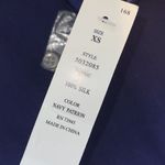 New Nexx York Womens Split V Neck Hi Low Silk Blouse Top Navy Patrion XS NWT Blue Photo 6