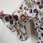 Umgee  White Floral Bell Sleeve Wrap Dress Womens L Ruffled Boho Coquette NWT Photo 7