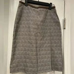 Banana Republic  Brown White Cotton Lined Zip Pencil Skirt Front Pleat Size 2 Photo 3