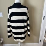 EXPRESS Nautical Black & White Stripe Quarter Zip Sweater Size Medium Photo 3