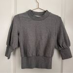 3.1 Phillip Lim Grey melange French Terry Puff-Sleeve Sweatshirt Photo 1