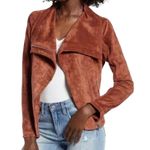 BLANK NYC SL8 by  Rust Brown Soft Faux Suede Zipper Moto Jacket Photo 1