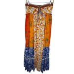 Free People  Golden Dreams Maxi Dress Boho Floral Patchwork Strapless Tiered M Photo 1