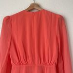 NBD Arijana Coral Orange Front Keyhole Long Sleeve Mini Dress Photo 6