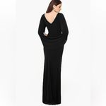 Betsy and Adam  NWT Long 3/4 Sleeve Cowl Neck Drape Back Gown Size 14 A23033 Photo 1