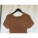 Staud Camden Ribbed Knit Stretch Short Sleeve Sweater Maxi Dress Camel Brown L Size L Photo 8