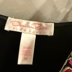 Oscar de la Renta  Women’s Black Embroidered Detail Lingerie Slip Dress Size M Photo 2