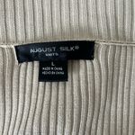 August Silk  Cream Ribbed Tie Front Silk Blend Grannycore Cardigan Size Large Photo 2