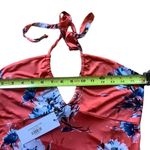 Veronica M  halter top tank orange floral crop top size medium Photo 2