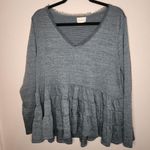Anthropologie Deletta Thea Peplum Top Blue Size M Photo 2
