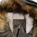 Madden Girl Emery Olive & Orange Puffer Jacket Sherpa Faux Fur Removable Hood Photo 14