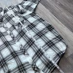 Tolani  collection oversized flannel shirt w/ boho print back Photo 2