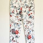 ERDEM Millicent White Multi Floral Crop Jeans Pants 8 Photo 0