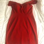 Boutique Red Slit Dres Photo 0