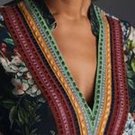 Anthropologie Bl^nk London X NWOT Stephanie Dark Floral Embroidered V-Neck Top Photo 2