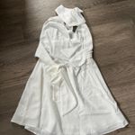 Amazon White plunge neck halter mini dress Photo 4