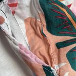 Cynthia Rowley  100% Linen Wide Leg Ankle Pull On Pants Tropical Flowers Pockets Photo 6