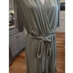 RED STAR NWT SAGE GREEN RUFFLED HEM WRAP TOP DRESS WAIST TIE WOMENS 1X Size XL Photo 3