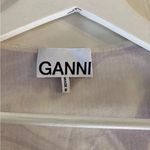 Ganni  Purple Marble Ruched Stretchy Mesh Square Neck Top 42 Photo 2