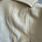 ZARA  Cream Ecru Cropped Faux Leather Biker Jacket Size XS Photo 7