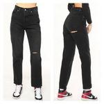 Revice Denim - Slit Knee Straight Leg Jeans in Black Photo 1