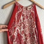Max Studio  Handkerchief Halter Dress Orange Aztec Swing Fall Cowgirl Resortwear Photo 2