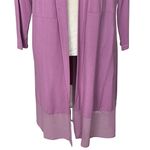 LOGO By Lori Goldstein  Duster Chiffon Hem Women’s Size S Purple Cardigan Photo 3