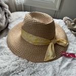 Kelly & Katie Straw Ribbon Panama Hat in Tan & Yellow NEW Photo 2