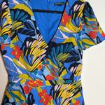 J.Crew  Mercantile Women’s Blue Floral Faux Wrap Front Mini Dress Photo 3