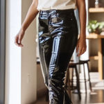 Tripp NYC  Vinyl Skinny Pants  Mid Rise Goth Party Emo Punk Womens 30 Photo 0