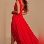 Lulus Heavenly Hues Red Maxi Dress in chiffon material New With Tags Photo 2