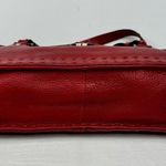 Adrienne Vittadini Red Pebbled Leather Purse Handbag Shoulder Bag Top Stitching Photo 8