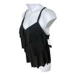 Aqua Green  Black Tankini Top Plus Size 1X Adjustable Straps Swimwear  Ruffle Photo 3