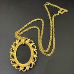 Vintage Unsigned Victorian Revival Cherubs Gemini Zodiac Cameo Pendant Necklace Gold Photo 6