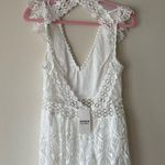 OverMal Women’s Open Back V Neck Sleeveless Maxi Beach Lace Dress Size M. White Size M Photo 5