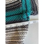 S4 90s VTG‎ Cattivo Stripe Ramie Cotton V Neck Sweater Size S/M Blue Photo 4