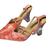 Wild Rose  Women's Peach Patent Clear Heel Pumps Size 8 Photo 1