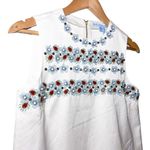 Draper James  NEW Embellished Floral Beaded Sleeveless Tank Top White Red Blue 2 Photo 2